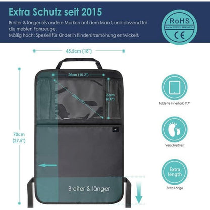 Rückenlehnenschutz Auto Kinder Organizer Wasserdicht Schwarz