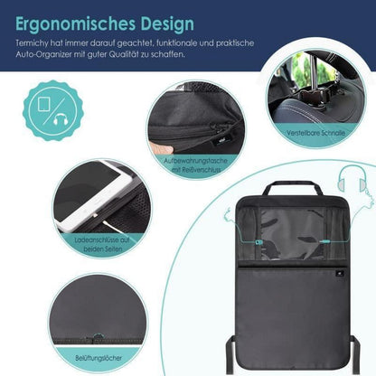Rückenlehnenschutz Auto Kinder Organizer Wasserdicht Schwarz