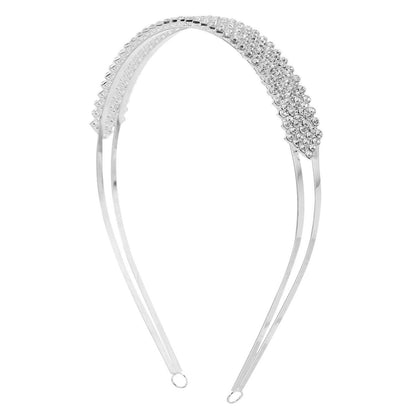 Kristall Diadem Haarband Strass Brautschmuck Hochzeit Silber