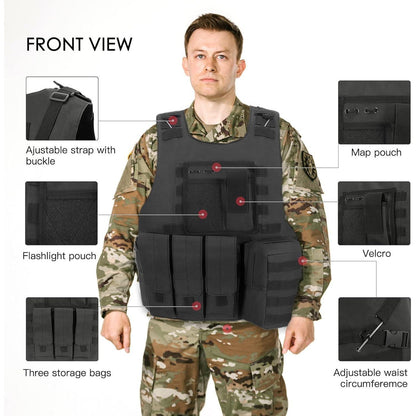 Airsoft Weste Taktische Weste Herren Outdoor mit Taschen