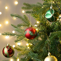 Valery Madelyn Weihnachtskugeln Kunststoff 24 Stück 6 cm Bruchsicher Christbaumkugeln Rot Gold Grün Christbaumschmuck Set