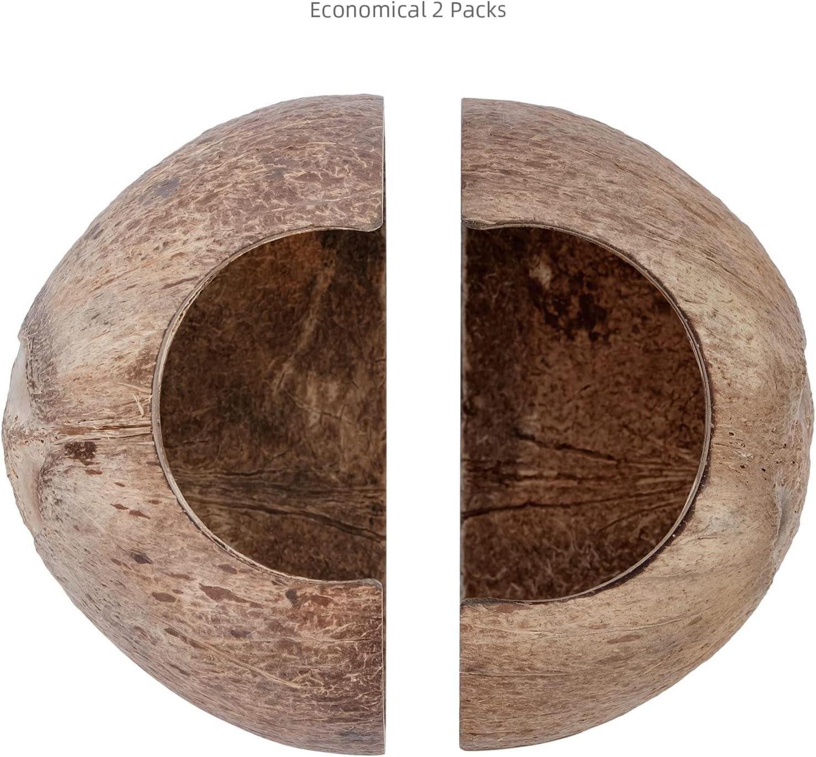 2er Pack Natürliche Kokosnuss Verstecke für Reptilien Aquarium Fisch