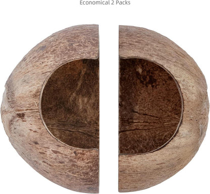 2er Pack Natürliche Kokosnuss Verstecke für Reptilien Aquarium Fisch