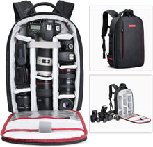 Fotorucksack wasserdicht Kameratasche mit Laptopfach groß schwarz