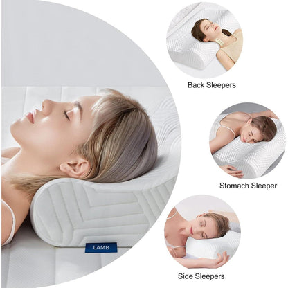 LAMB Memory Foam Nackenstützkissen Höhenverstellbar 50D