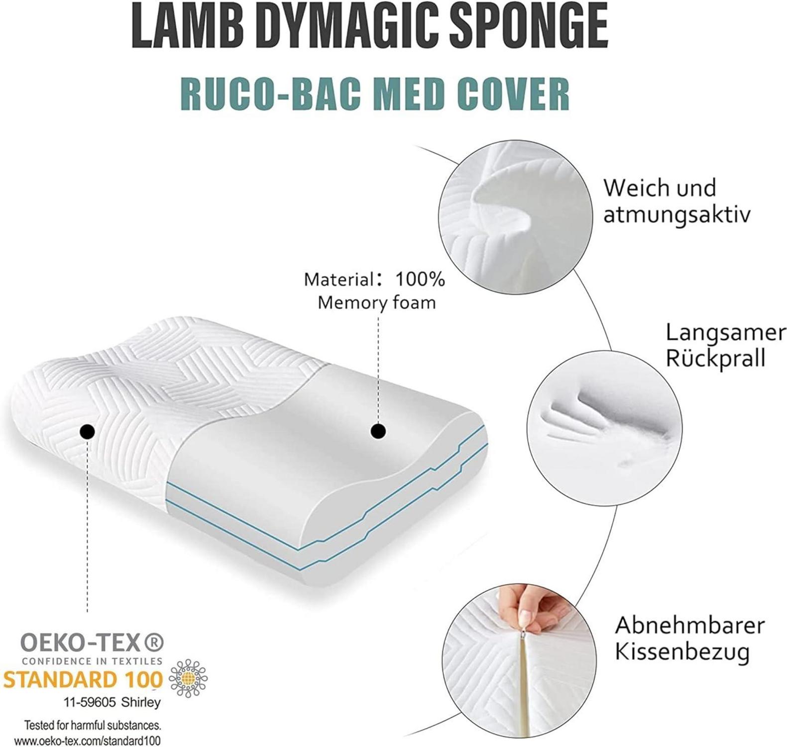 Memory Foam Kissen Höhenverstellbar Nackenstützkissen 2er Pack