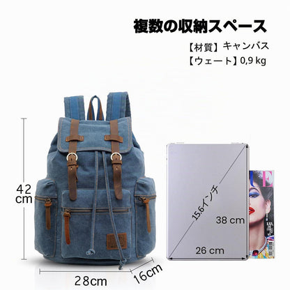 Vintage Canvas Rucksack – Daypack für Laptop, Schule & Reisen