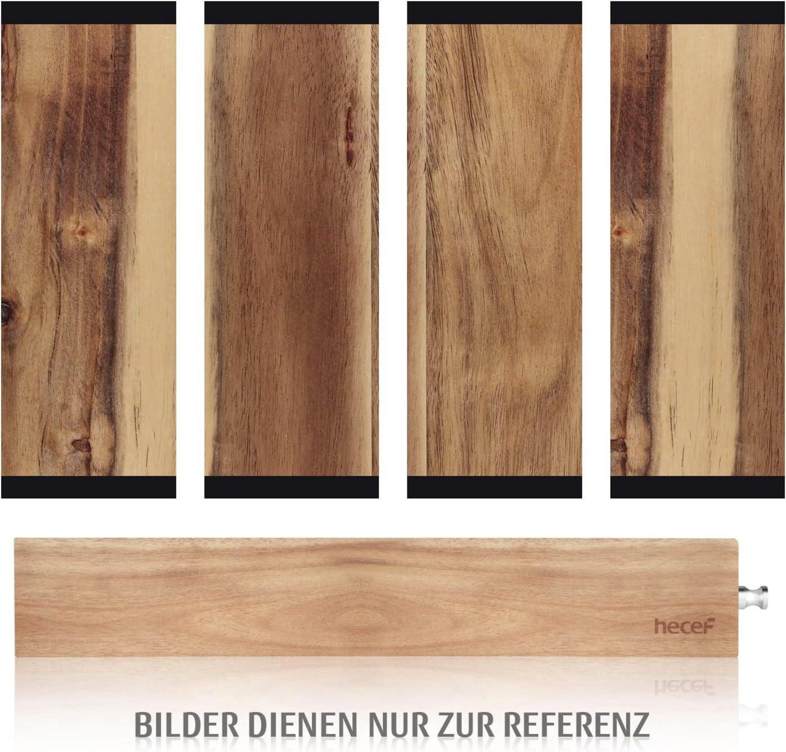 Hecef Magnetischer Messerhalter 30cm Starker Magnet Akazie Holz Wandmontage