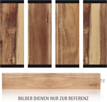 Hecef Magnetischer Messerhalter 30cm Starker Magnet Akazie Holz Wandmontage
