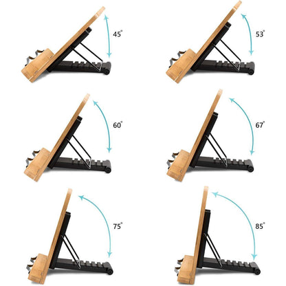 Bambus Buchständer 6 Winkel Faltbar 34x24cm