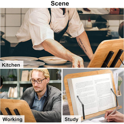 Bambus Buchständer 6 Winkel Faltbar 34x24cm