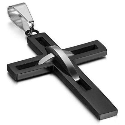 Herren Kreuzkette Edelstahl Vintage Retro Geschenk