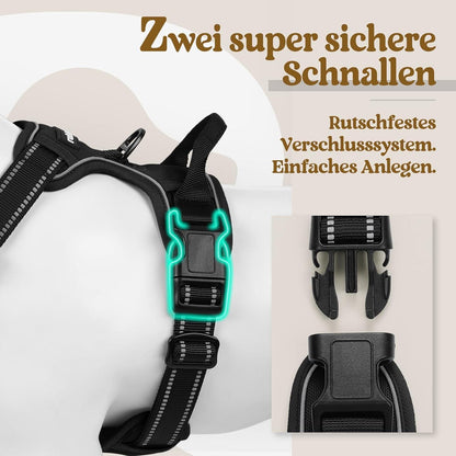 No-Pull Hundegeschirr atmungsaktiv Reflektoren Einstellbar