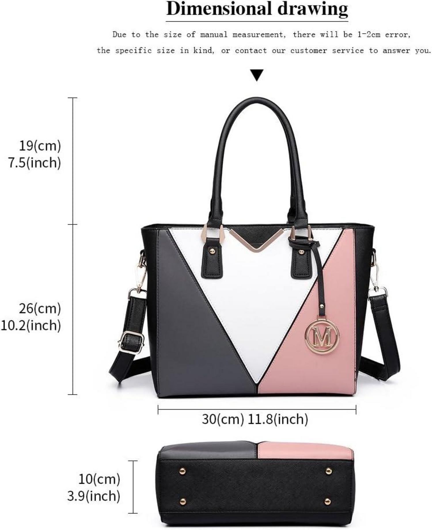 Miss Lulu Damen Handtasche V-förmiges Design Schultertasche Nude