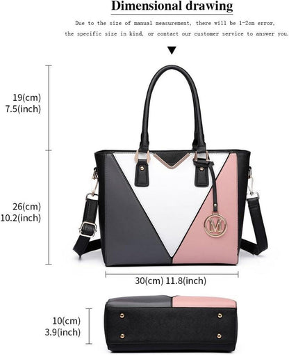 Miss Lulu Damen Handtasche V-förmiges Design Schultertasche Nude