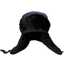Winter Trapperhut mit Ohrenklappen Marineblau & Schwarz