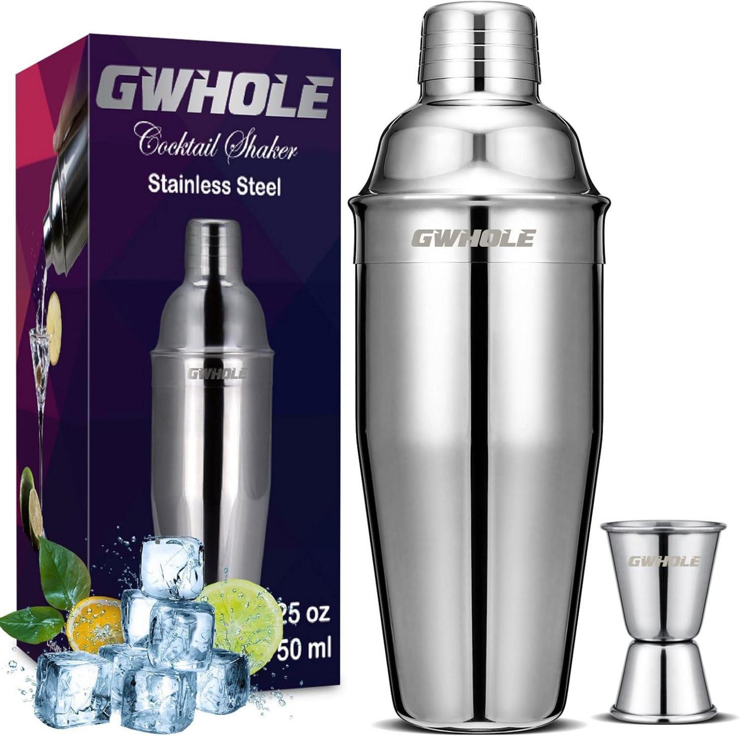 Cocktailshaker Set Edelstahl 750ml mit Cocktailrezepte Ebook