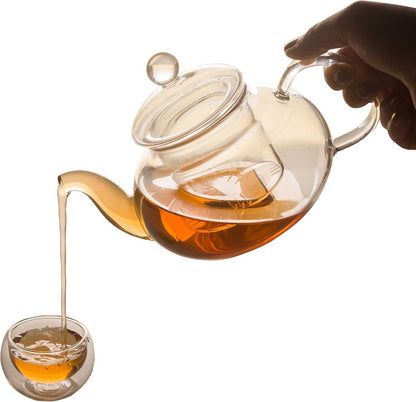 Beddingleer Teekanne aus Glas 600 mL Teebereiter Set