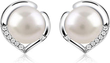 Perlen Ohrringe 925 Sterling Silber Ohrstecker Süßwasserperlen