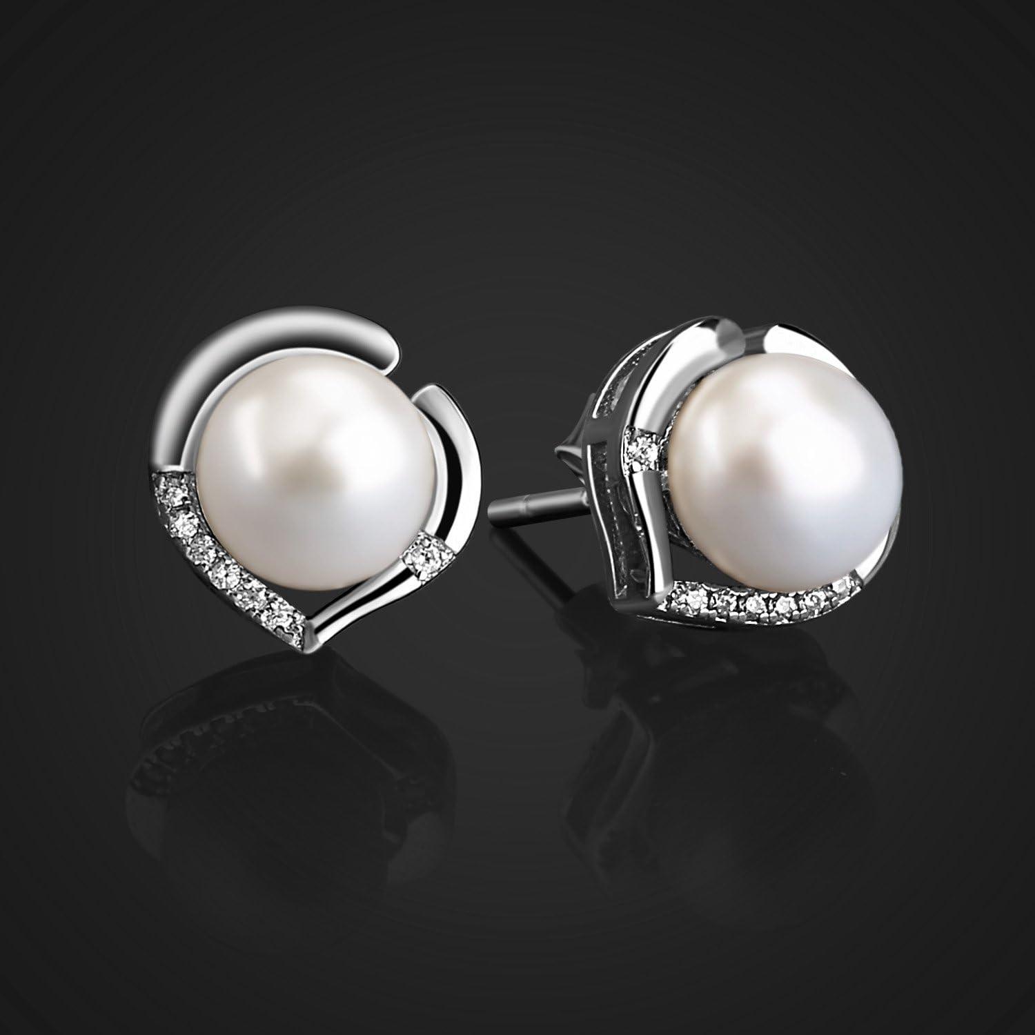 B.Catcher Perlen Ohrringe Damen 925 Sterling Silber