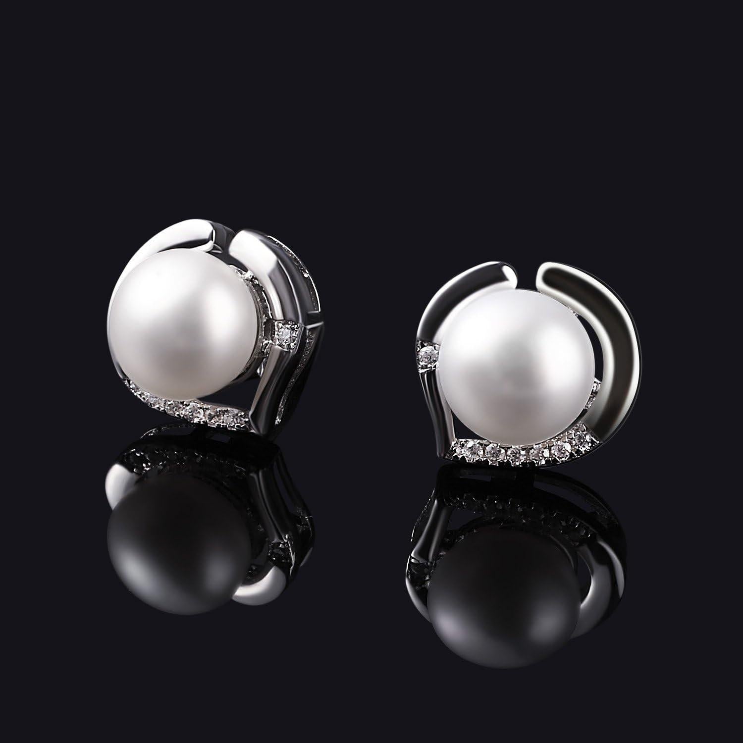 Perlen Ohrringe 925 Sterling Silber Ohrstecker Süßwasserperlen