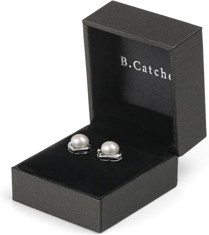 Perlen Ohrringe Damen 925 Sterling Silber Ohrstecker Süßwasserperlen
