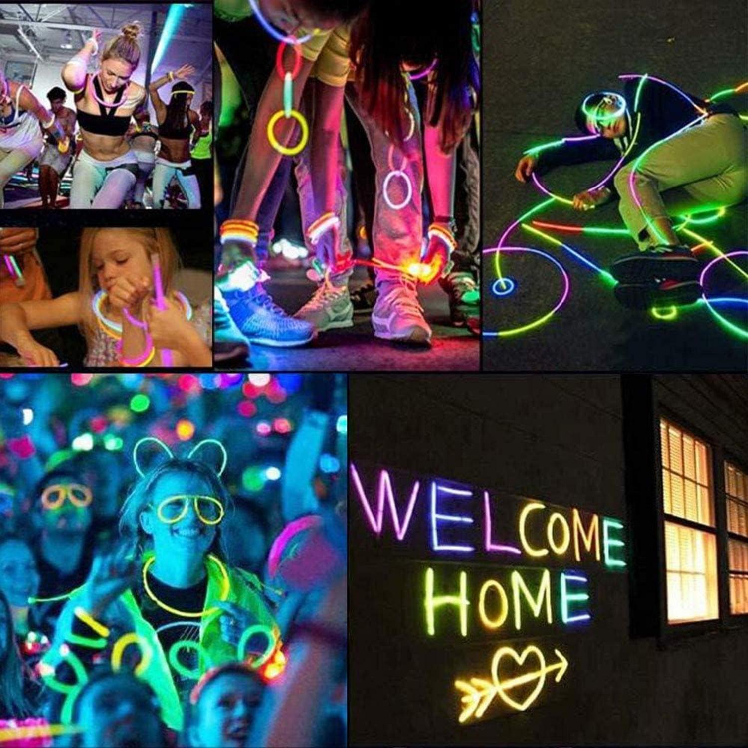 100 Leuchtstäbe Knicklichter Glowstick Kinder Party Neonfarben