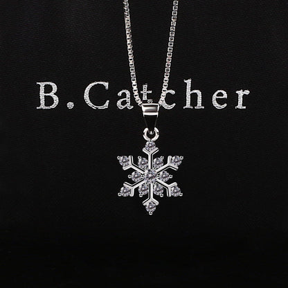 B.Catcher Halskette Schneeflocken Damen 925 Silber Anhänger