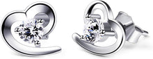 925 Sterling Silber Herz Ohrringe mit Zirkonia Steinen