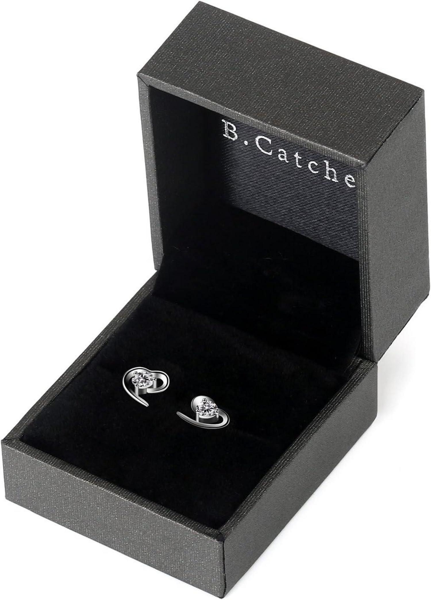 Herz Ohrringe 925 Sterling Silber Zirkonia Ohrstecker Damen-Schmuck