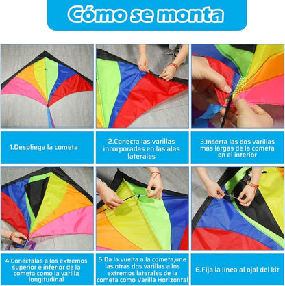 Anpro Große Kite für Kinder und Erwachsene 150cm - Stark und leicht zu fliegen