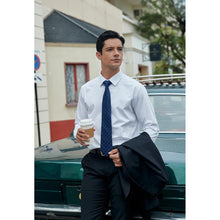 Herren Krawatte Set Navy Blau Extra Lang Karo