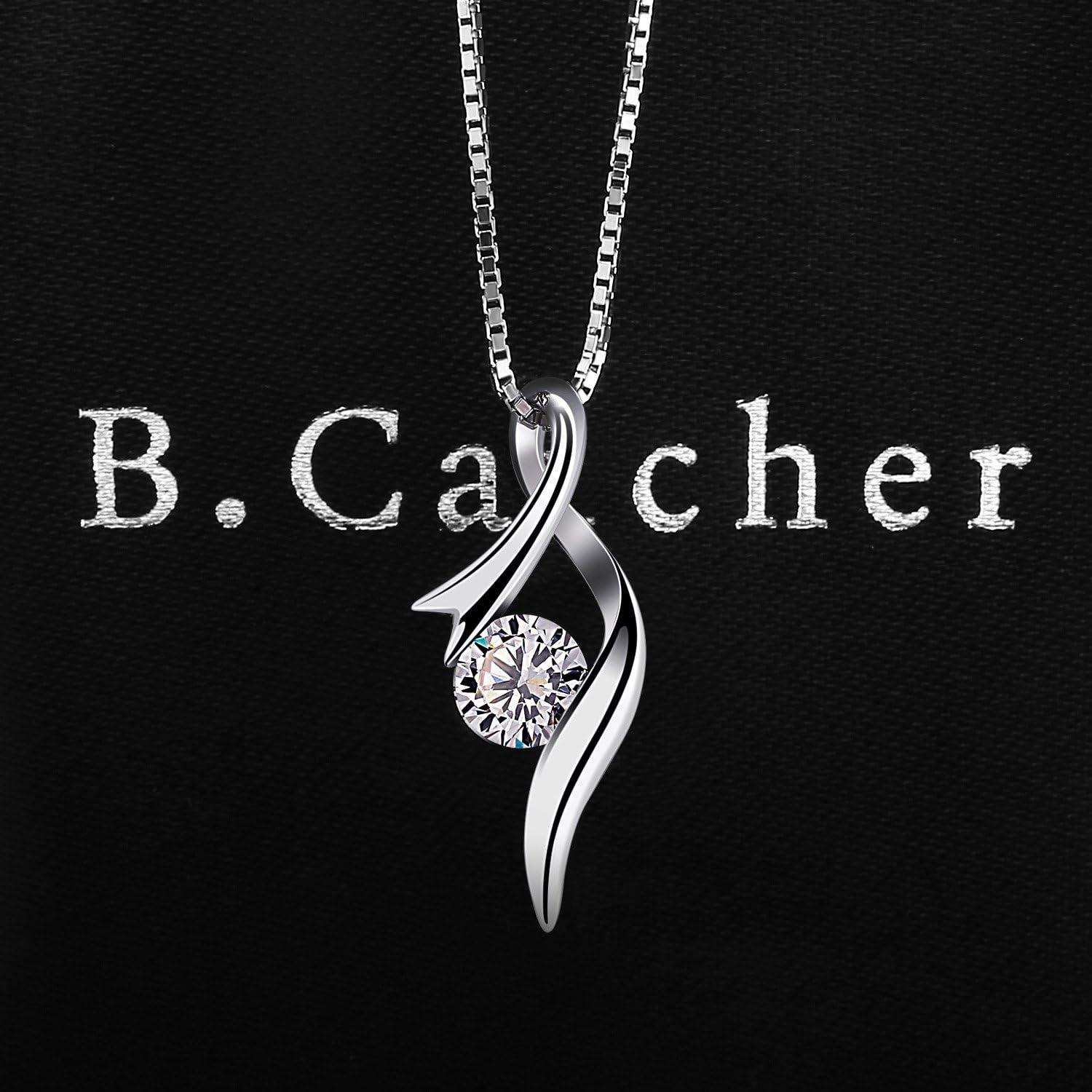B.Catcher Damen Kette 925 Silber Notenschlüssel Anhänger Zirkonia 45CM
