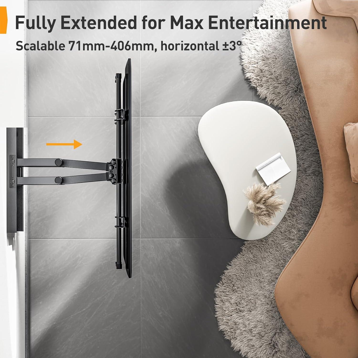 TV Wandhalterung Schwenkbar Neigbar für 37-84 Zoll Flach Curved