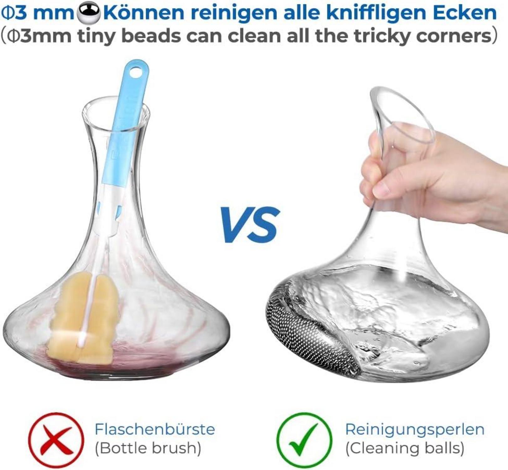 Edelstahl Reinigungsperlen für Flaschen Vasen Karaffen 1000