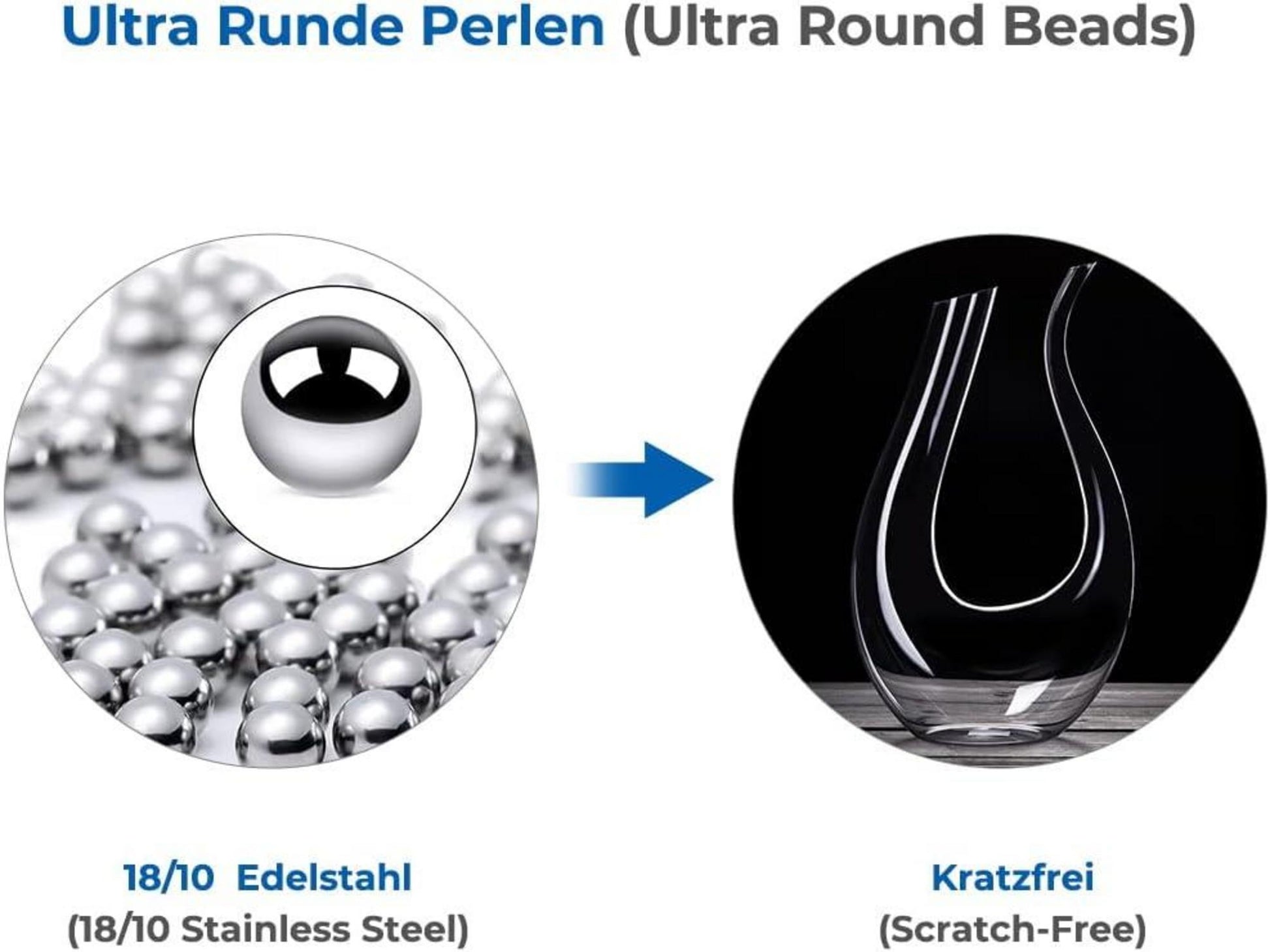 Edelstahl Reinigungsperlen für Flaschen Dekanter Vase (1000