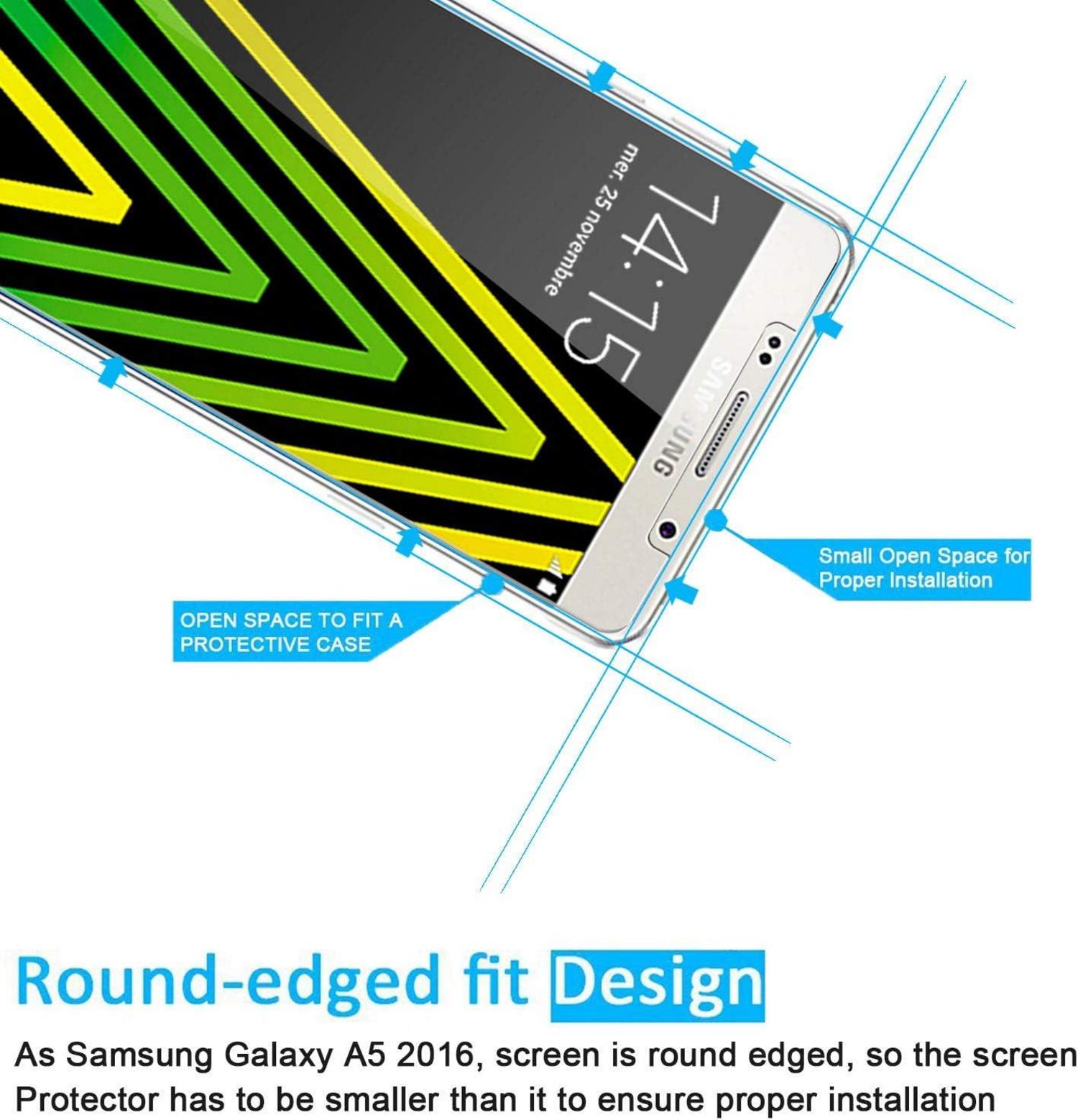 Panzer Schutz Glas für Samsung Galaxy A5 2016 3er Pack 9H Härte