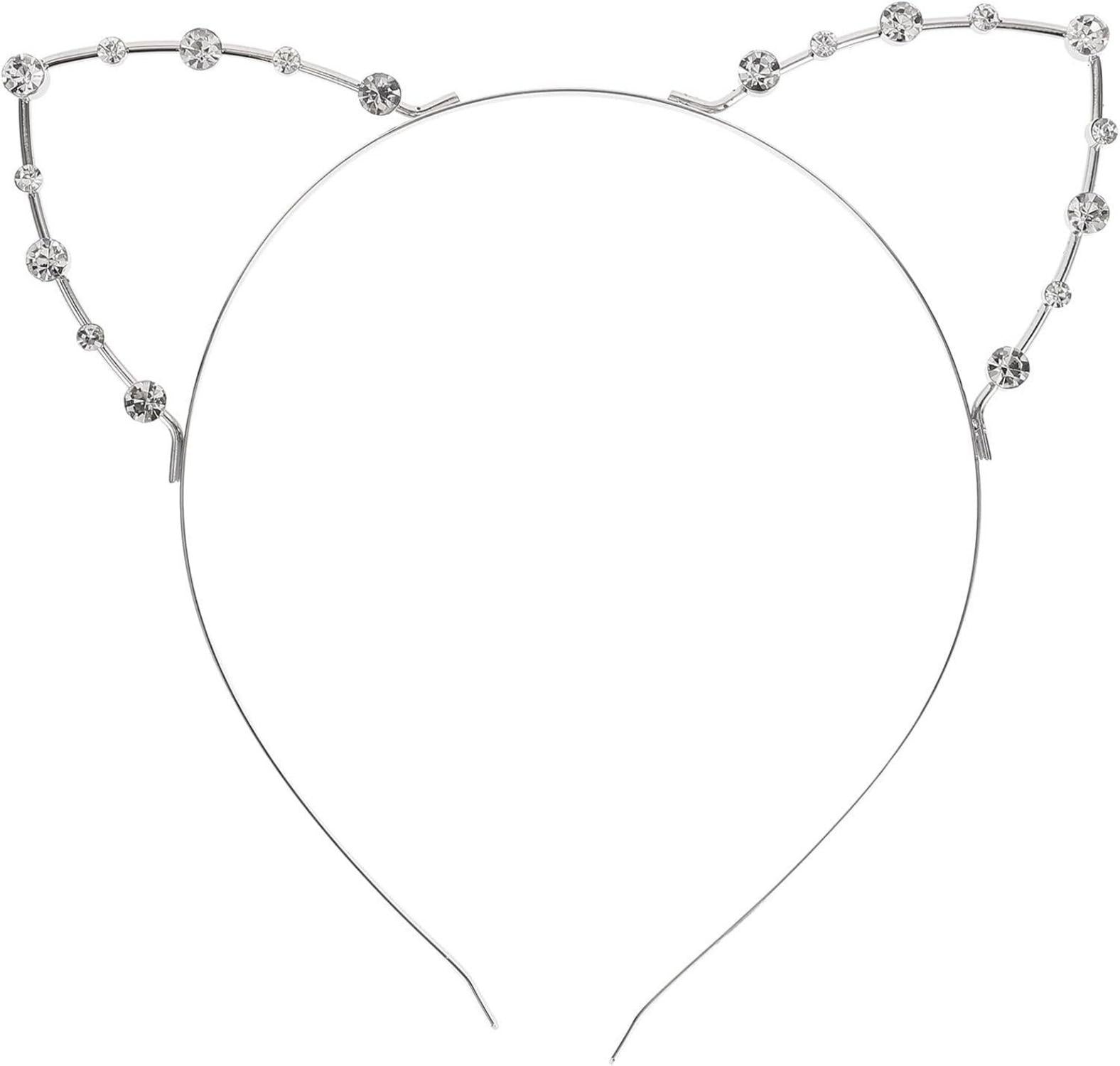 Stirnband mit Katzenohren Strass für Maskerade & Party