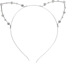 Stirnband mit Katzenohren Strass für Maskerade & Party