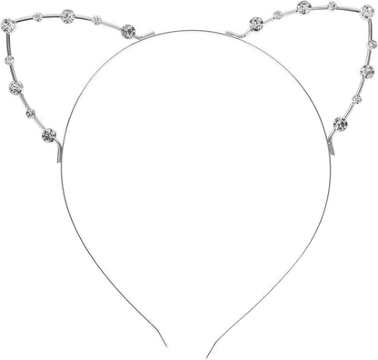 Stirnband mit Katzenohren Strass für Maskerade & Party