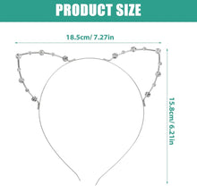 Stirnband mit Katzenohren und Strass für Maskerade und