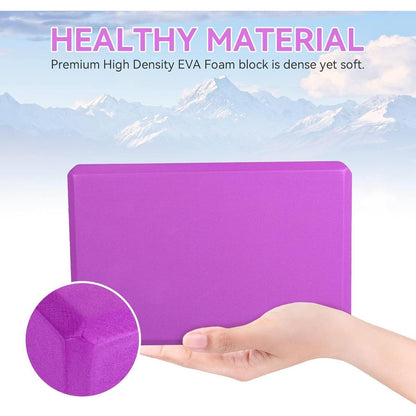 Yoga Blöcke 2er Set 23cm x 15,5cm x 7,8cm Purple EVA Schaumstoff