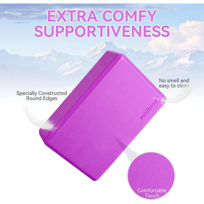Yoga Blöcke 2er Set 23cm x 15,5cm x 7,8cm Purple EVA Schaumstoff