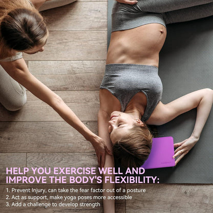 Yoga Blöcke 2er Set 23cm x 15,5cm x 7,8cm Purple EVA Schaumstoff