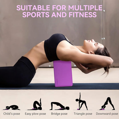 Yoga Blöcke 2er Set 23cm x 15,5cm x 7,8cm Purple EVA Schaumstoff