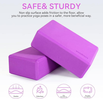 Yoga Blöcke Set Eva Schaumstoff Rutschfest Stabil 9x6x3 Meditation