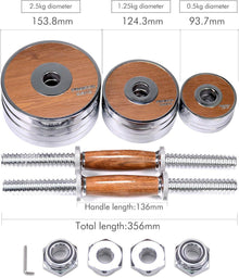 PROIRON Walnuss-Stahl Hantel Set 20KG Einstellbare Hanteln