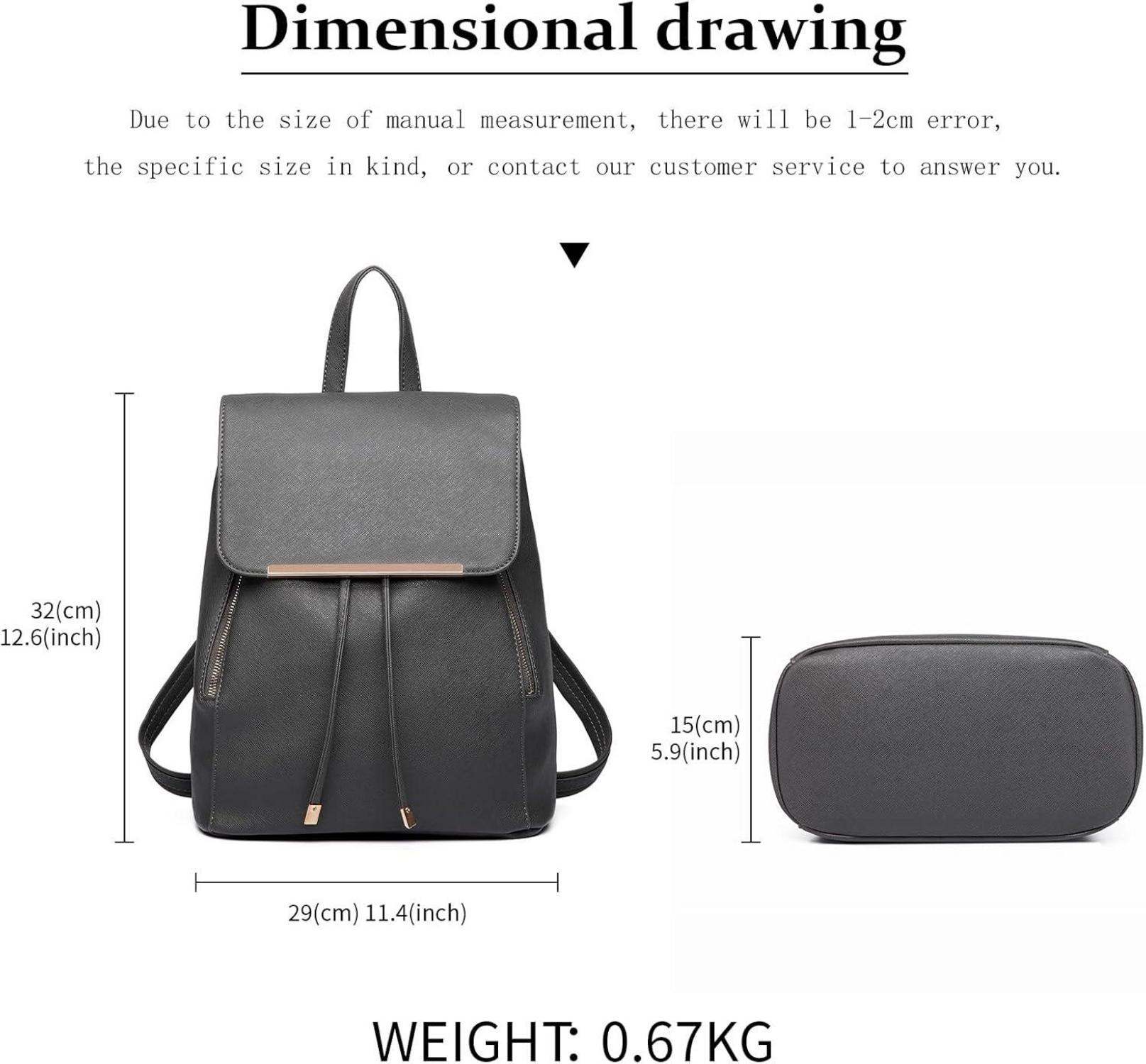 Eleganter Miss Lulu Damen Rucksack Kunstleder City Tasche