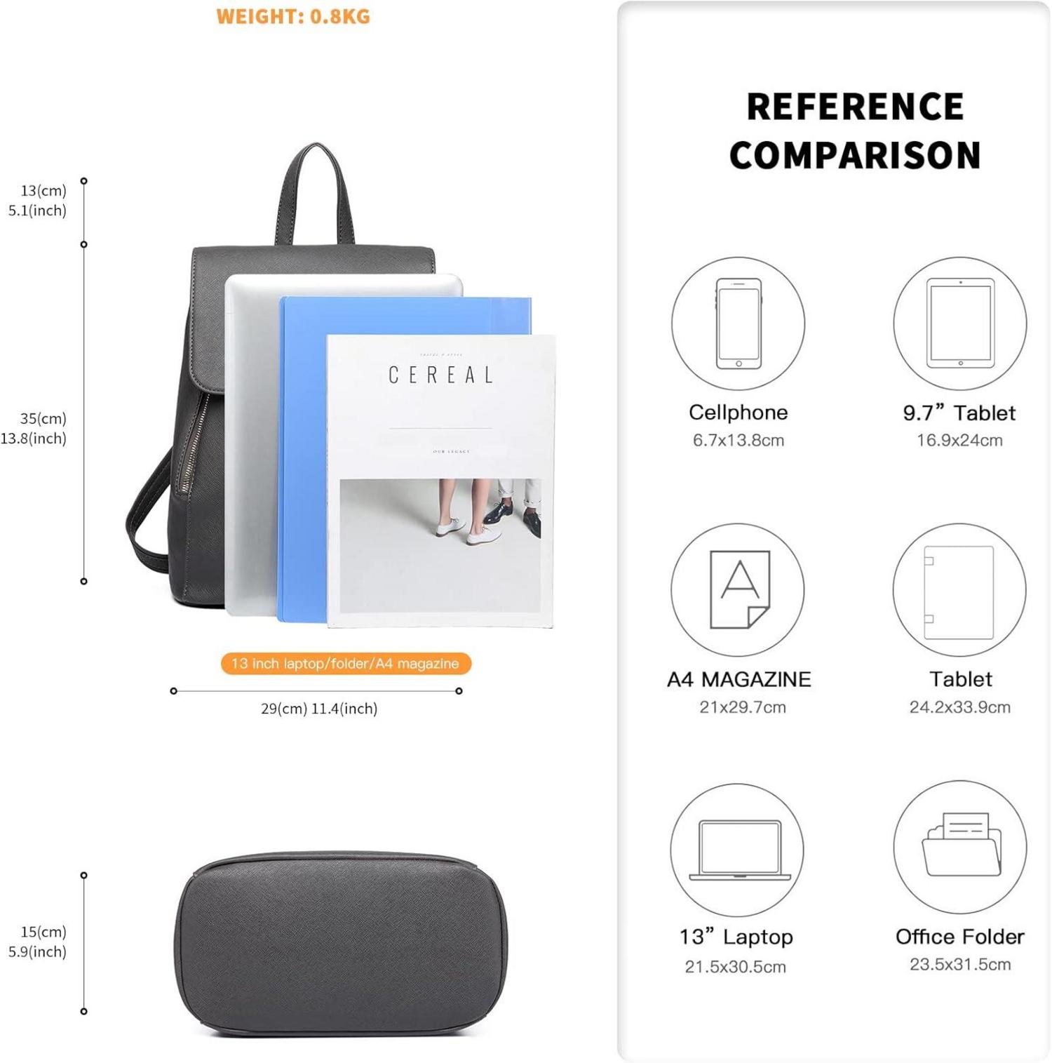 Damen Elegant Rolltop Rucksack Tunnelzugdesign Kunstleder Cityrucksack