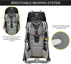 Trekkingrucksack 80L Wanderrucksack Reiserucksack Großer Rucksack